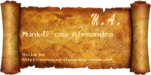 Munkácsy Alexandra névjegykártya